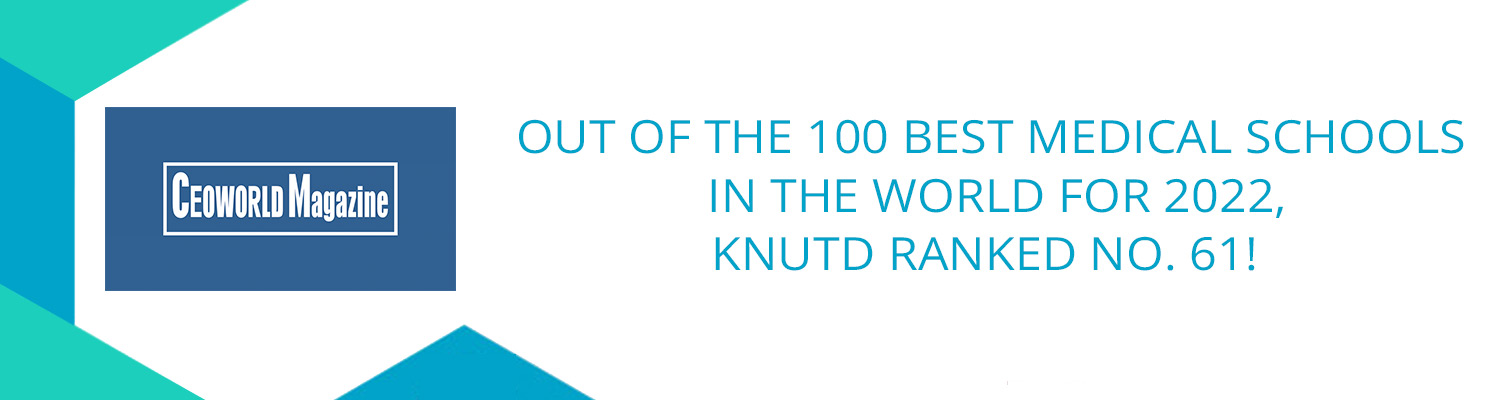 OUT OF THE 100 BEST MEDICAL SCHOOLS IN THE WORLD FOR 2022, KNUTD RANKED NO. 61
